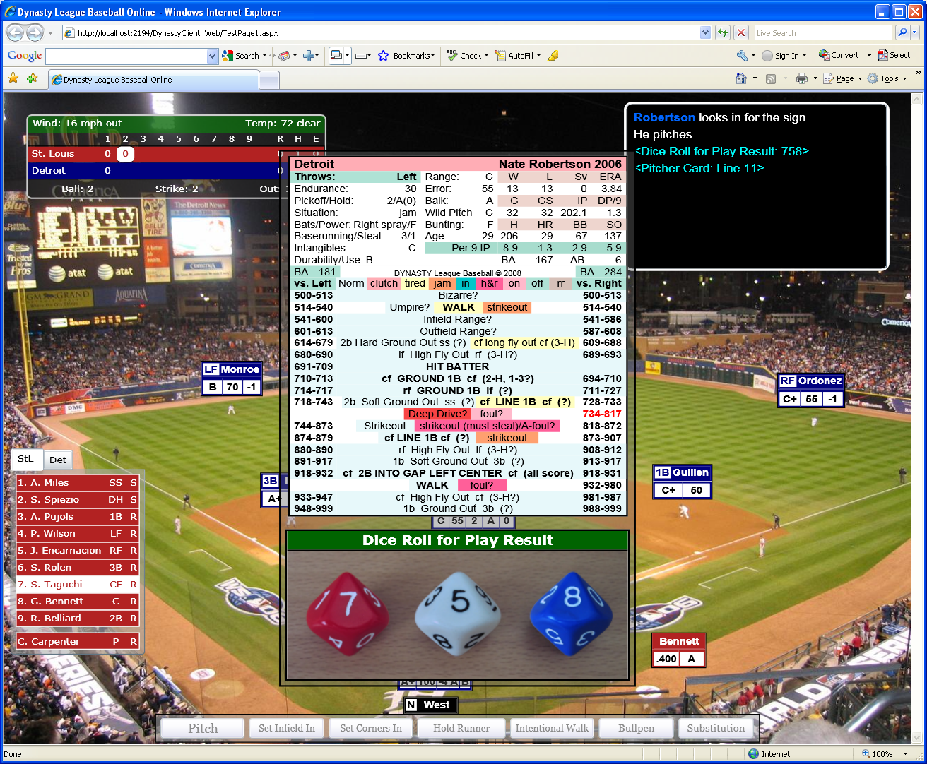 Fantasy Baseball simulations at a whole new level of realism, DYNASTY League Baseball Online from designer of Pursue the Pennant the leader in Fantasy Baseball sim leagues