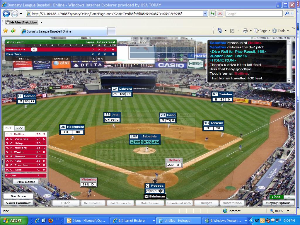 Fantasy Baseball simulations at a whole new level of realism, DYNASTY League Baseball Online from designer of Pursue the Pennant the leader in Fantasy Baseball sim leagues